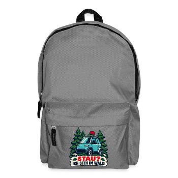 Stau? Ich steh im Wald - Rucksack - Mittelgrau - Vorne