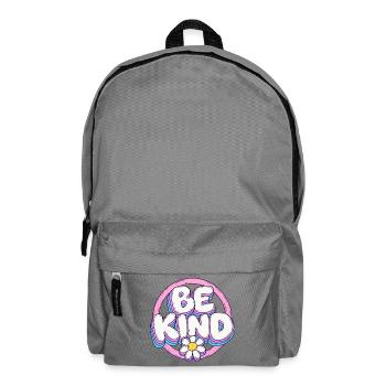 Be Kind Retro Blüten Logo - Rucksack - Mittelgrau - Vorne