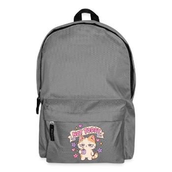 Not Today Katze mit Latte Banner - Rucksack - Mittelgrau - Vorne