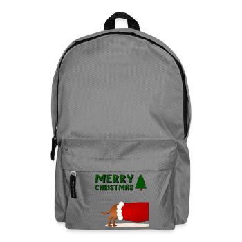Froher Weihnachtshund - Rucksack - Mittelgrau - Vorne