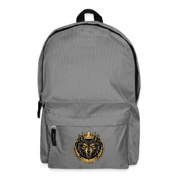 Geometrisches Kronenwolf-Emblem - Rucksack - Mittelgrau - Vorne