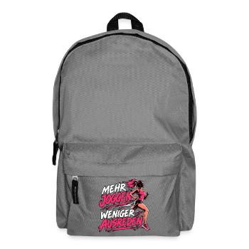 Mehr Joggen, weniger Ausreden - Rucksack - Mittelgrau - Vorne