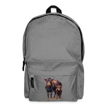 Angus-Kuh-Kalb-Paar - Rucksack - Mittelgrau - Vorne