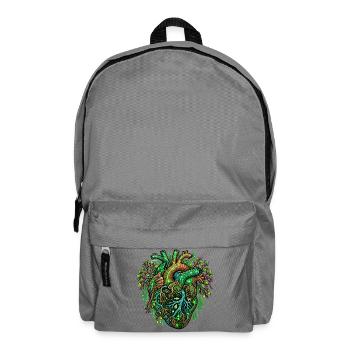 Umweltschutz – Grünes Herz zwischen Natur und Tech - Rucksack - Mittelgrau - Vorne