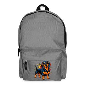 Dackel – Comic Pop Art - Rucksack - Mittelgrau - Vorne