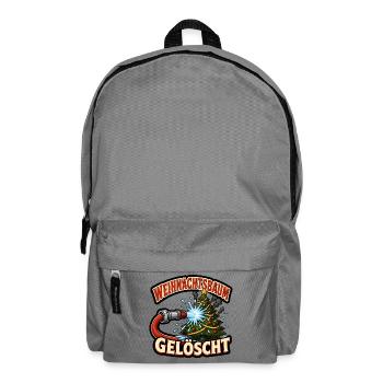 Weihnachtsbaum gelöscht Feuerwehr lustig Shirt - Rucksack - Mittelgrau - Vorne