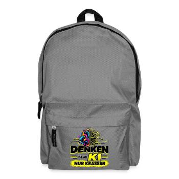 Denken ist wie KI – nur krasser - Rucksack - Mittelgrau - Vorne