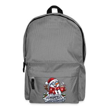 Lustiger Schneemann mit Sonnenbrille Frohe Weihnachten - Rucksack - Mittelgrau - Vorne
