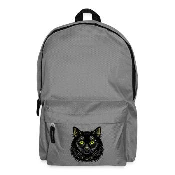 Flauschiges Katzengesicht - Rucksack - Mittelgrau - Vorne