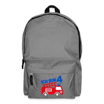 Ich bin 4 Feuerwehr - Rucksack - Mittelgrau - Vorne
