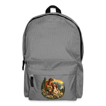 Wanderin mit Hund - Rucksack - Mittelgrau - Vorne