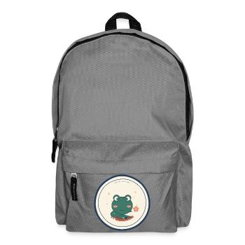 Frosch mit Social Battery 1% Rest - Rucksack - Mittelgrau - Vorne