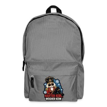 Harter Kerl weicher Kern Nussknacker Cool Shirt - Rucksack - Mittelgrau - Vorne