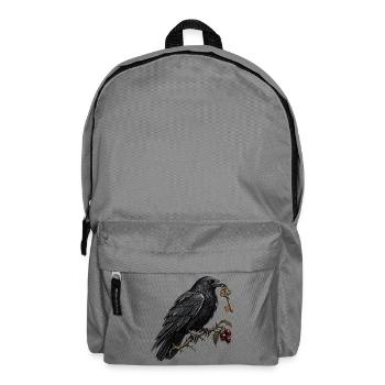 Rabe mit altem Schlüssel – Gothic Art - Rucksack - Mittelgrau - Vorne
