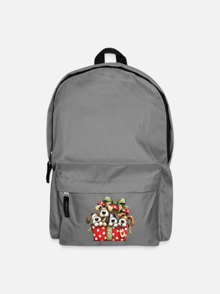 🎁 Weihnachtswelpen - Rucksack - Mittelgrau