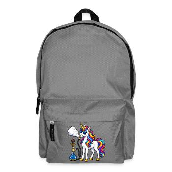 Einhorn mit Shisha – Fantasievolles Motiv - Rucksack - Mittelgrau - Vorne
