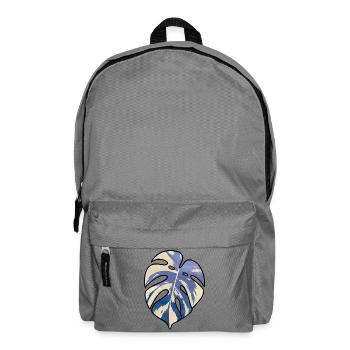 Blaues Tropisches Monsterablatt - Rucksack - Mittelgrau - Vorne