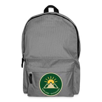 Entdecken Sie das Outdoor-Mountain Sunrise Abzeichen - Rucksack - Mittelgrau - Vorne