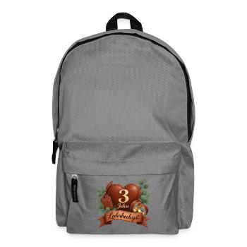 3.Hochzeitstag , Lederhochzeit 3 Jahre  - Rucksack - Mittelgrau - Vorne