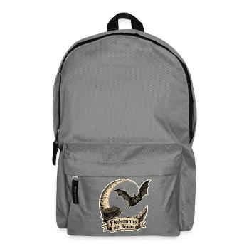 Fledermaus statt Rentier Gothic Weihnachten Shirt - Rucksack - Mittelgrau - Vorne