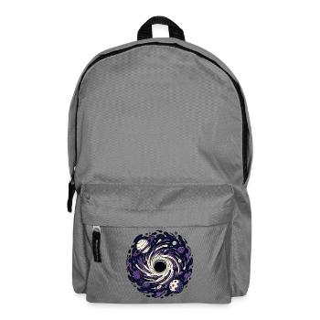 Schwarzes Loch Planet Weltraum Sci-Fi Vektor Shirt - Rucksack - Mittelgrau - Vorne