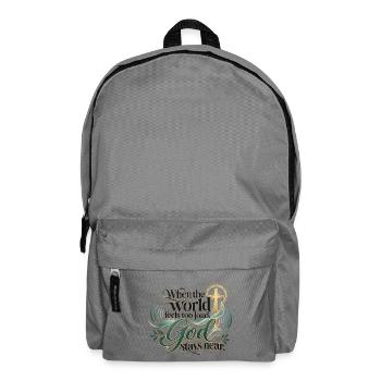 Wenn die Welt laut wird, Gott bleibt nah - Rucksack - Mittelgrau - Vorne