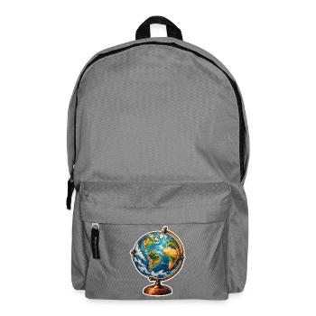 Weltkugel Retrostand - Rucksack - Mittelgrau - Vorne