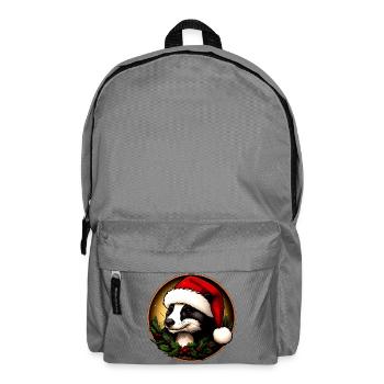 Dachse Weihnachten / Weihnachtsmann Marder - Rucksack - Mittelgrau - Vorne
