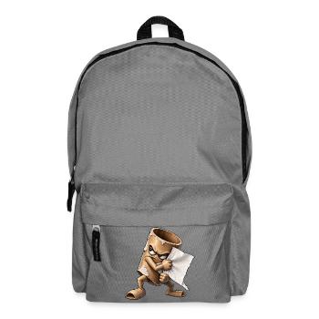 Wütende Rolle reißt Papier - Rucksack - Mittelgrau - Vorne