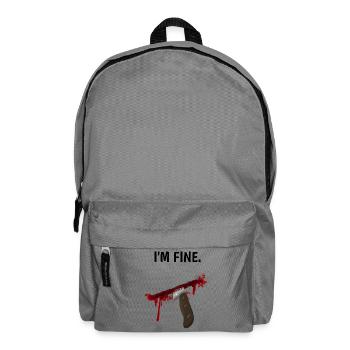 I'm fine - Messer mit Blutspritzern - Rucksack - Mittelgrau - Vorne
