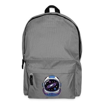 Astronaut Helm Galaxie Visier Weltraum Vektor Shir - Rucksack - Mittelgrau - Vorne