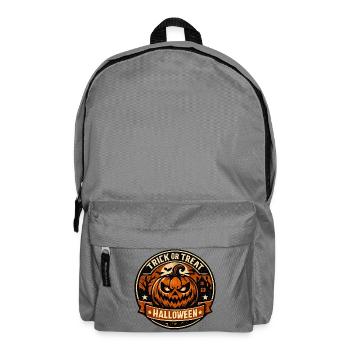 Halloween Kürbisbadge Trick or Treat - Rucksack - Mittelgrau - Vorne