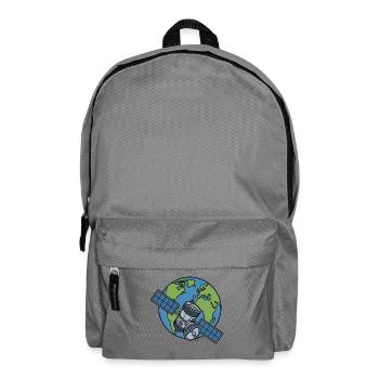 Satellit Orbit Erde Weltraum Sci-Fi Vektor Shirt - Rucksack - Mittelgrau - Vorne