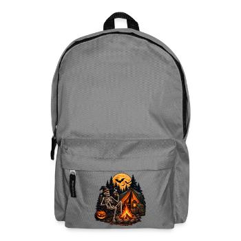 Skelett Camping: Gemütlich bis in die Knochen! - Rucksack - Mittelgrau - Vorne