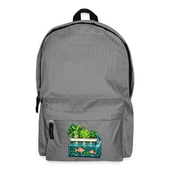 Fische unter einem lebendigen Garten - Rucksack - Mittelgrau - Vorne