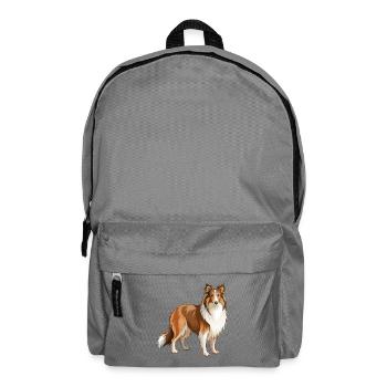 Collie Dog steht - Rucksack - Mittelgrau - Vorne