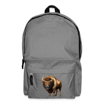 Amerikanischer Bison - Rucksack - Mittelgrau - Vorne
