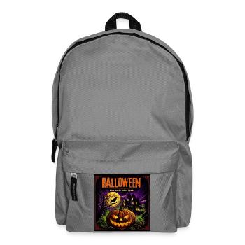Halloween Comic Kürbisnacht Spukhaus Kürbis Rabe - Rucksack - Mittelgrau - Vorne