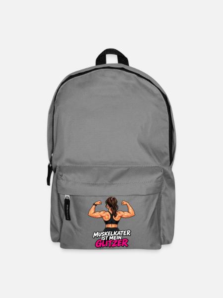 Muskelkater ist mein Glitzer -Damen Fitness Outfit - Rucksack - Mittelgrau