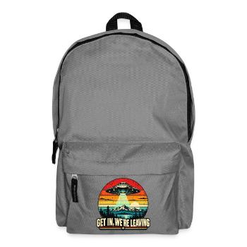 UFO Sunset Retro Tee - Rucksack - Mittelgrau - Vorne