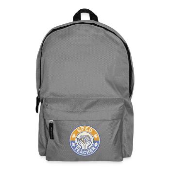 Vintage-SPED-Lehrer Infinity Heart Hands Abzeichen an - Rucksack - Mittelgrau - Vorne