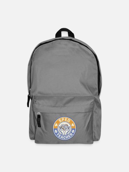 Vintage-SPED-Lehrer Infinity Heart Hands Abzeichen an - Rucksack - Mittelgrau