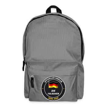 Offizieller Fanclub der Falschen - gegr. 2026 - Rucksack - Mittelgrau - Vorne