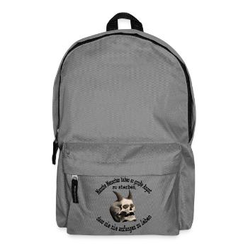Manche Menschen haben Angst zu sterben - Totenkopf - Rucksack - Mittelgrau - Vorne