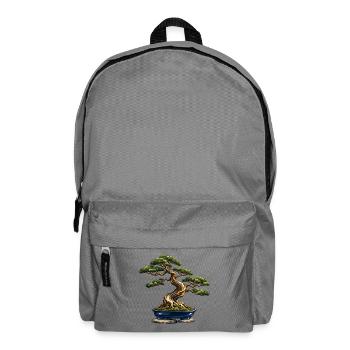Windgepeitschter Bonsai in einem Indigo-Topf - Rucksack - Mittelgrau - Vorne