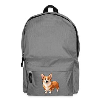 Walisischer Corgi-Hund - Rucksack - Mittelgrau - Vorne