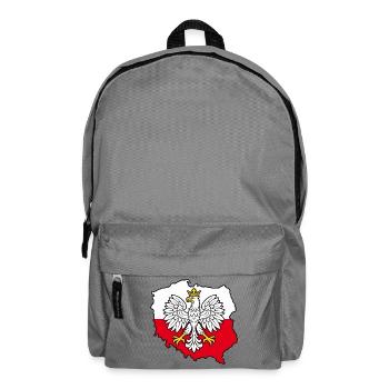 Polnischer Adler auf der zweifarbigen Karte Polens - Rucksack - Mittelgrau - Vorne