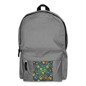 Psychedelische Gitarre Im 60er Hippie Stil - Rucksack - Mittelgrau - Vorne