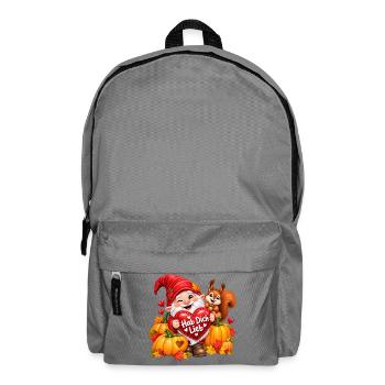 Herbstgnom Hab Dich Lieb - Rucksack - Mittelgrau - Vorne
