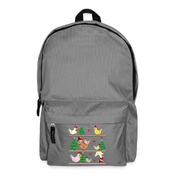 Weihnachten Hühnerstall Hühner - Rucksack - Mittelgrau - Vorne